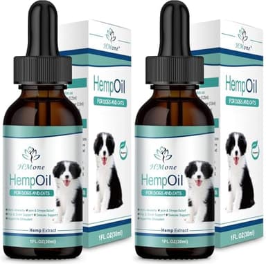 (2 Pack) Max Potency Hemp Oil for Dogs & Cats - Help Anxiety Stress Pain Inflammation Arthritis Aggressive Relax Sleep Allergies Seizures Relief - Treats Chews Joint & Hip - Organic Pet Calming Drops - Image 1