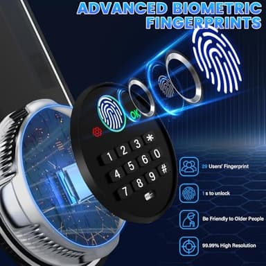5.2 Cuft Biometric Fireproof Safe Box For Home, Heavy Duty Home Safe Fireproof Waterproof, Large Document Safes With Keypad, Anti-Theft Dual Alert, Mute Mode, Digital Security Safes For Jewelry Money - Image 8