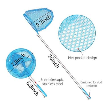 Kids Telescopic Butterfly Fishing Nets for Kids Catching Insect Net Outdoor Tools for Catching Bugs Fish Insect Ladybird, Extendable 34 Inches and Anti Slip Grip - Image 2