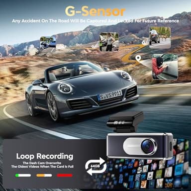 Csyibeielec Dash Cam Front and Rear - 4K HD Dual Dash Camera for Cars, Built-in 5G WiFi GPS, 64GB Card, Dashcam with 3.2" IPS Screen, UHD Night Vision, HDR, App Control, 24H Parking Monitor - Image 8