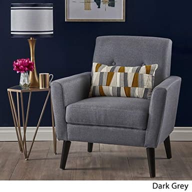 Christopher Knight Home Sienna Mid-Century Modern Fabric Club Chair, Dark Grey - Image 3