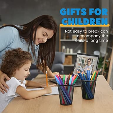 Smgmg Pen Holder for Desk, Pencil Holder for Desk, 4 Pack Pencil Cup for Pen, Mesh Metal Pen Organizer, Desk Pen Holder - Image 5