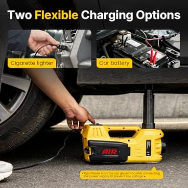 TaskStar Electric Car Jack Kit, 5 Ton/11023 lbs 12V Hydraulic Car Jack Lift with Electric Impact Wrench and Tire Inflator Pump, Portable Auto Kit for SUV MPV Sedan Truck Change Tires Garage Repair - Image 6