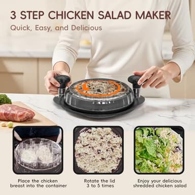 XUPAINC 11.5” Chicken Shredder, Large Pro Meat Shredder Tool Twist with Ergonomic Handle, Strong Non-Slip Base, Dishwasher Safe, Kitchen Chicken Grinder for Ground Food, Vegetables, Black - Image 6