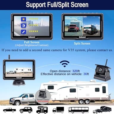 Wireless Backup Camera Solar Magnetic: Portable Cordless Scratch-Proof Truck Trailer Hitch Rear View Camera HD 1080P No Wiring No Drilling Rechargeable 5'' Monitor Kit for Car RV Camper - DoHonest R50 - Image 4