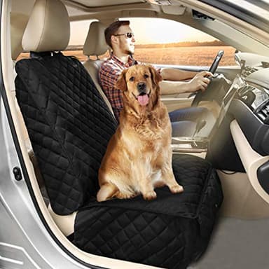 Bark Lover Deluxe Dog Seat Cover for Front Seat-More Durable Waterproof Front Seat Protector, High Heat Resistant and Nonslip Front Seat Cover for Dogs Kids, Universal Size (Black) - Image 2