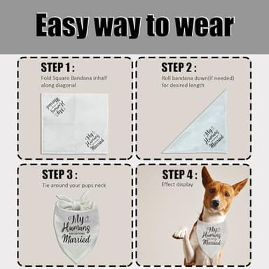 ZHTHE My Humans are Getting Married Dog Bandana, Accessories for Pet Dog Lovers Gifts, Dogs Engagement Gift, Pet Scarf Accessories White - Image 4