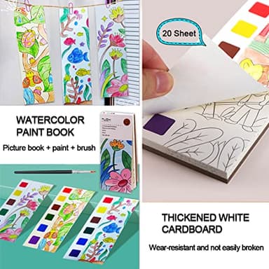 JUNQIU Watercolor Coloring Books for Kids Ages 4-8, Pocket Watercolor Painting Book for Toddlers, Arts and Crafts Kit Easter Basket Stuffers For Girls Boys - Image 6