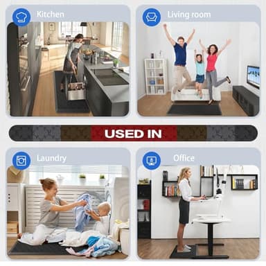 Villsure Kitchen Mat and Rugs, Cushioned Anti Fatigue Kitchen Mats, 1/2 Inch Thick Waterproof Non-Slip Kitchen Runner Rug, Heavy Duty Ergonomic Comfort Standing Desk Mat for Kitchen, Office, Laundry - Image 5