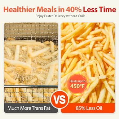 Air Fryer, Beelicious 8-in-1 Smart Compact 4QT Air Fryers, with Viewing Window, 450°F Digital Airfryer with Flavor-Lock Tech, Dishwasher-Safe & Nonstick, Fit for 1-3 People, Black - Image 6