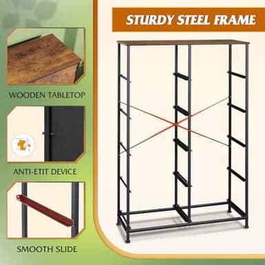 WLIVE Tall Dresser for Bedroom with 10 Fabric Drawers, Organizer Units for Closet, Storage Tower with Cabinet, Metal Frame, Rustic Brown Wood Grain Print Dressers - Image 7