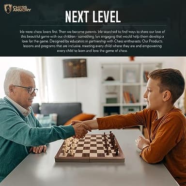 Chess Armory Wooden Chess Set 15 Inch - Classic Handcrafted Game Board for Adults and Kids with Extra Queen Pieces and Storage Box - Ideal for Home and Travel - Non-Magnetic - Image 9