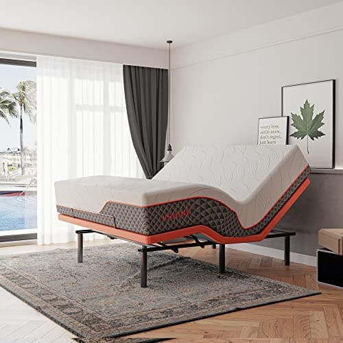 ESHINE King Adjustable Bed Frame-Luxury Gel Memory Foam(783 Pocket Springs), Bed Base Frames with Massage, Wireless Remote, USB, Under Bed Night Light, Head and Foot Incline, Medium Soft, 3000 Series - Image 1