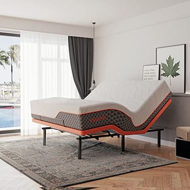 ESHINE King Adjustable Bed Frame-Luxury Gel Memory Foam(783 Pocket Springs), Bed Base Frames with Massage, Wireless Remote, USB, Under Bed Night Light, Head and Foot Incline, Medium Soft, 3000 Series - Image 1