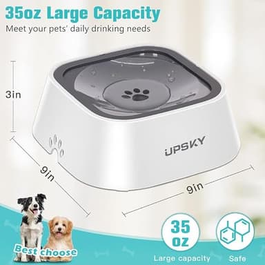 UPSKY No-Spill Pet Water Bowl, Slow Water Feeder, No-Slip Pet Water Dispenser 35oz Feeder Bowl for Dogs and Cats - Image 3