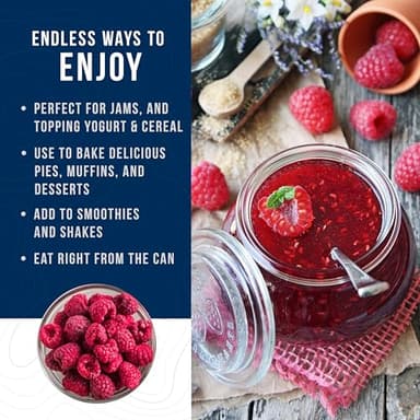 Augason Farms Freeze Dried Whole Raspberries Can, Emergency Food Supply, Everyday Meals, 23 Servings - Image 3