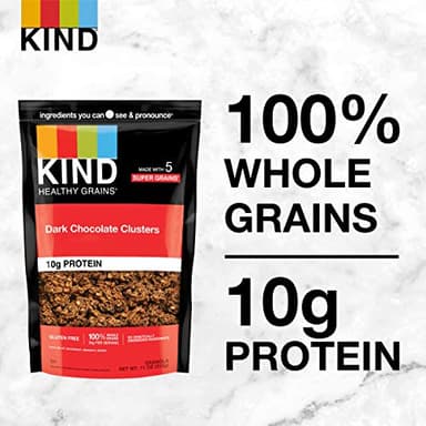 KIND Healthy Grains Clusters, Dark Chocolate Granola, Gluten Free, 10g Protein, 11 Ounce (Pack of 3) - Image 4