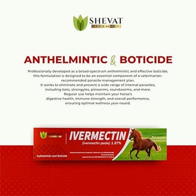 Ivermectin Horse Paste 1.87% – Apple Flavored – 6.08g Tube – for Horses Up to 1250 lb - Image 6