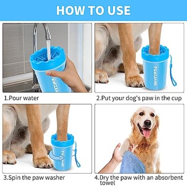 Dog Paw Cleaner, Dog Paw Washer, Paw Muddy Paw Cleaner, Pet Foot Cleaner for Small Medium Large Breed Dogs/Cats (with 3 absorbent towel) - Image 3