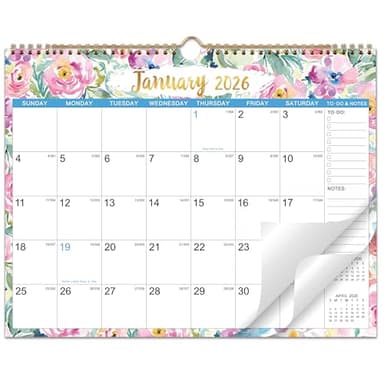 2026 Wall Calendar - January 2026 - December 2026, Calendar 2026, 14.7" x 11.5", 12 Months 2026 Calendar, Spiral Bound, Thick Paper - Image 1