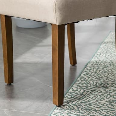 Stylish Upholstered Parsons Dining Chair Kitchen with Silver Nailhead Trim and Sturdy Solid Wood Legs - Image 10