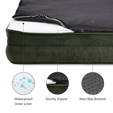 Bedsure Orthopedic Dog Beds Large Sized Dog - Washable Large Dog Cat Bed Waterproof, Comfort Dogs Couch Sofa with Washable Removable Cover, Pet Bed with Nonskid Bottom, Boreal Canopy Green, 35" - Image 4