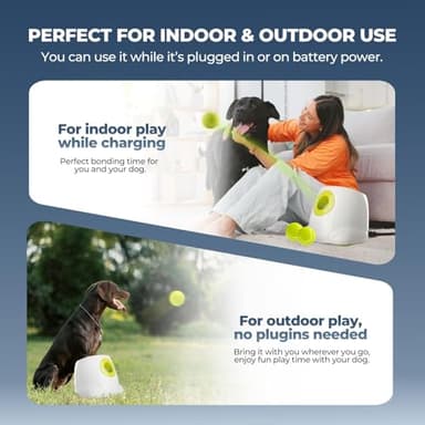 ALL FOR PAWS Automatic Dog Ball Launcher for Medium to Large Dogs, Interactive Tennis Ball Thrower, Rechargeable Dog Toy Mental Stimulation Training Game for Energetic Dogs - Image 7
