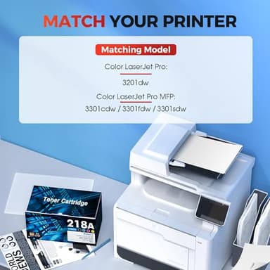 218A Toner Cartridges 4 Pack - MFP 3301fdw 218A Toner Replacement for HP 218A HP 218X Work for Color Laser Pro 3301fdw 3301cdw 3201dw 3301sdw Printer Ink W2180A , No CHIP, Black Cyan Yellow Magenta - Image 4