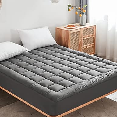 Mattress Pad Cover with Stretches to 18” Deep Pocket Fits Up to 8”-21” Cooling Bed Topper,Soft and Breathable Mattress Protector Cover (Gray, Queen) - Image 3
