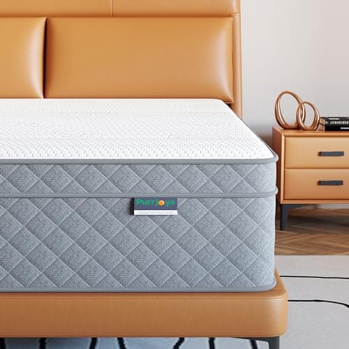 PurrJoys Firm Queen Mattress, 12 Inch Queen Bed Mattress in a Box，Cooling-Gel Memory Foam&Pocket Spring Hybrid, CertiPUR-US Certified, Firm - Image 1