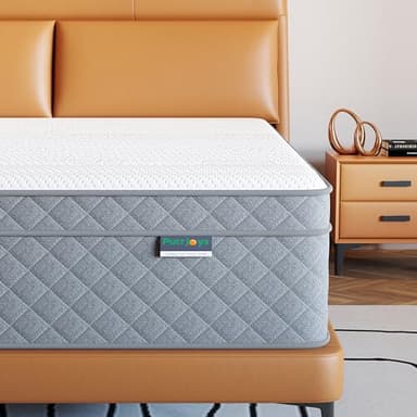 PurrJoys Firm Queen Mattress, 12 Inch Queen Bed Mattress in a Box，Cooling-Gel Memory Foam&Pocket Spring Hybrid, CertiPUR-US Certified, Firm - Image 1