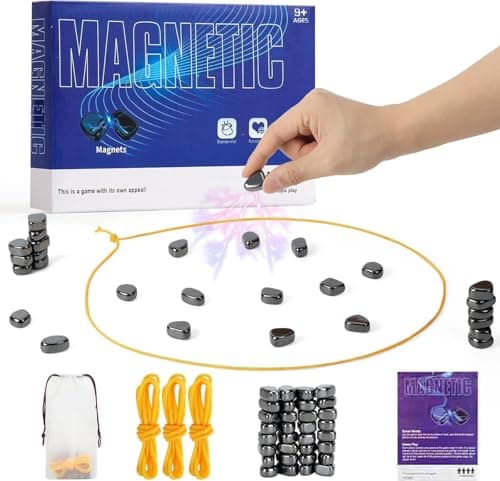 Magnetic Chess Set with 32 Travel-Stones, 3 String & Portable Storage Bag, Strategy Board Game for Family Game Night, Indoor Outdoor Use for Kids Adults (Age 9+) - Image 1