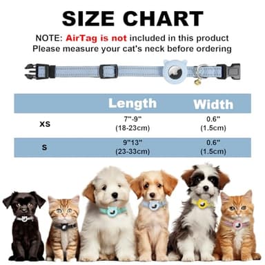 BXPAW Airtag Cat Collar,Reflective Cat Tracker Collar with Air Tag Holder and Safety Elastic Band,Breakaway GPS Collars for Girl Boy Cats,Kittens and Puppies (Blue, Small) - Image 4
