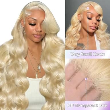 FASLEI 30 Inch 613 Lace Front Wig Human Hair 200 Density Blonde Wig Human Hair 613 Body Wave Lace Front Wigs Human Hair 13x6 HD Lace Frontal Wig Human Hair Pre Plucked with Baby Hair - Image 4