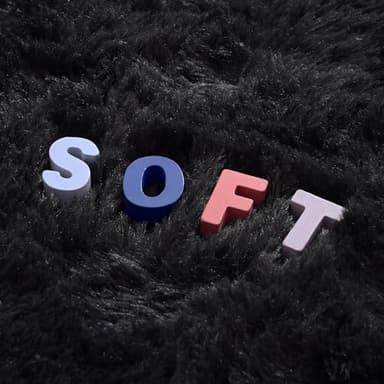 ULTSOFE 6x9 Fluffy Soft Black Rug for Living Room Bedroom, Large Area Rugs Super Soft Shaggy Carpet for Classroom Kids Babys Playroom Toddler Nursery Dorm Home Decor, Modern Indoor Non Slip Rug - Image 4