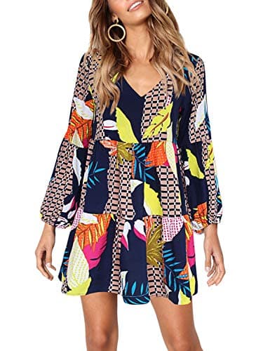 Amoretu Dresses for Women Soft Loose Tunic Fall Dress, Summer, Fall, 2025 (Printed Geometry, M) - Image 2