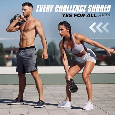 Yes4All Kettlebells 5 10 15 20 25 30 lbs Set Weight Vinyl Coated Cast Iron for Dumbbell Weights Exercises, Gym, Fitness, Full Body Workout Equipment Push up, Grip and Strength, Black - Image 5