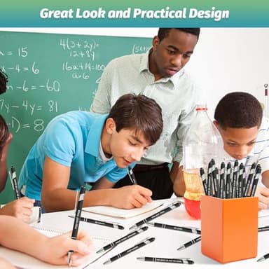 20 Piece Inspirational Pens Kit with Stylus Tip & Sayings – 10 Motivational Pen + 10 Individual Bags – Uplifting Quote & Positive Ideas – For Teachers, Office, School, Meetings, Team Events(Black) - Image 2