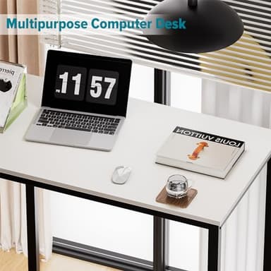 SINPAID Small Computer Desk - 31.5" Modern Gaming & Study Desk for Small Spaces, White - Image 6