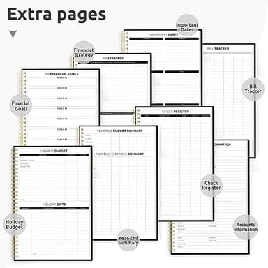 Budget Planner - Monthly Budget Book with Expense Tracker Notebook, Undated Bill Organizer & Finance Planner to Take Control of Your Money, 2025-2026 Account Book to Manage Your Finances-Black - Image 6