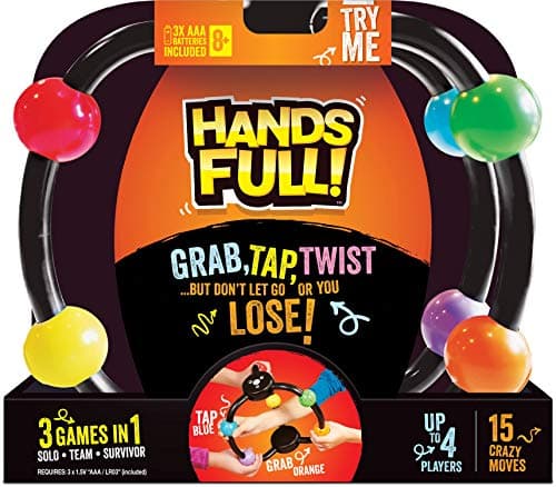 Hands Full! - an Interactive Family Game of Twisted Challenges and Tangled Fun - Grab, Tap and Twist but Don't Let Go or You Lose! - 3 Games in 1, for ages 8 YEARS & UP - Image 1