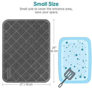 Conlun Cat Litter Mat Litter Trapping Mat, 24" x 17" Premium Durable PVC Grid Mesh with Scatter Control, Non-slip, Less Waste Cat Litter Box Mat, Soft on Kitty’s Paws, Urine Waterproof - Image 3