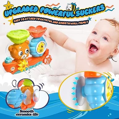 Baby Bath Toys for Kids Ages 1-3 Toddler Bath Toy Bear Bathtub Toys for Babies 12 Months Boys Girls Infant Water Tub Toys 1 2 3 Year Olds Preschool Learning Gift - Image 3