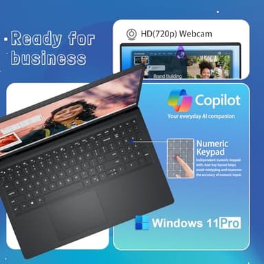 Dell Inspiron 15 3535 Touchscreen Laptop Computer - AMD Ryzen 7 7730U, 128GB RAM, 46TB SSD, 15.6'' FHD Anti-Glare Display, Win 11 Pro, Wi-Fi 6, Ai Copilot, for Business & Student, w/Accessories - Image 6