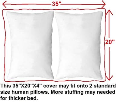 Dogbed4less DIY Durable Blue Denim Pet Bed External Duvet Cover and Waterproof Internal Case for 35"X20"X4" Small Medium Dog Bed - Replacement Covers only - Image 5