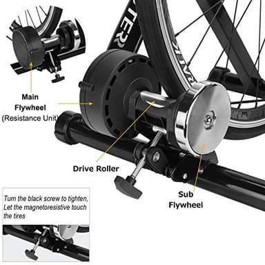 Bike Trainer, Magnetic Bicycle Stationary Stand for Indoor Exercise Riding, 26-29" & 700C Wheels, Quick Release Skewer & Front Wheel Riser Block Included - Image 4
