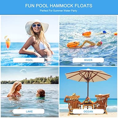Pool Floats Adult Size Floats for Swimming Pool Chair Floats Water Hammock Inflatable Pool Floats Pool Hammock Floats for Adults Pool Lounge Floating Chair for Pool Beach Ocean Lake 2 Packs (XL) - Image 7