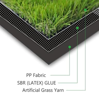 GLIWEN Artificial Grass Rug 4FTX6FT 1.38 Inch Indoor Outdoor Synthetic Dog Grass Mat with Drainage Holes High Density Fake Faux Grass Turf for Garden Lawn Landscape Balcony Decor - Image 4