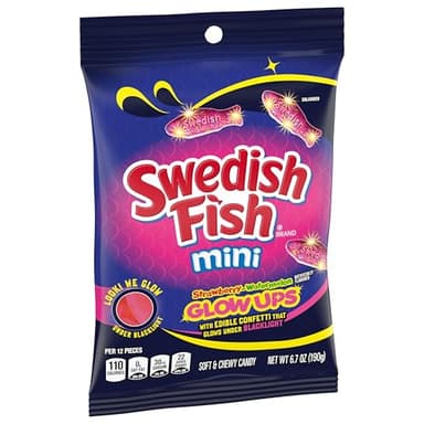 SWEDISH FISH Mini Glow Ups Strawberry-Watermelon Soft & Chewy Candy, Bulk Candy, 12-6.7 oz Bags - Image 9