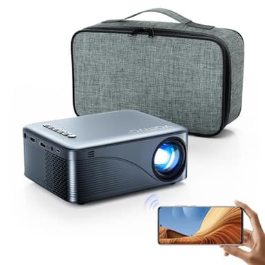 vamvo Mini Projector WiFi Portable Movie Projectors, Outdoor Projector with Stylish streamlined Design, Smartphones and Tablets Can Easy Connection to Video Projectors - Image 1